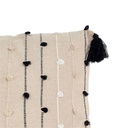 Cojín crudo líneas negras 30x50cm