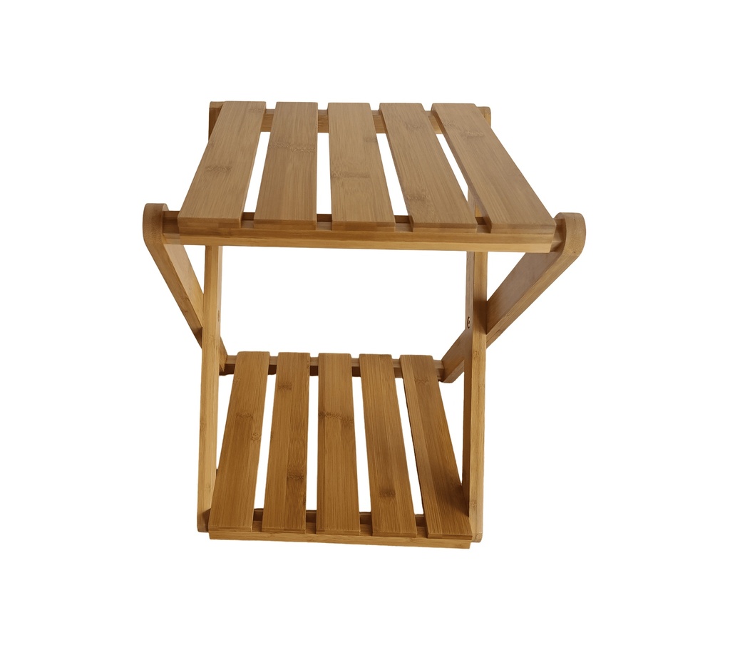 Estante 2 niveles bambú 33x33x37cm